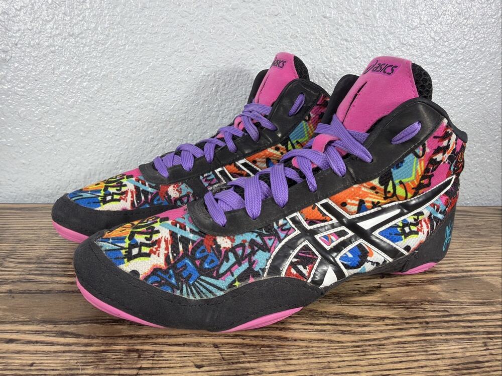 Asics Jordan Burroughs Elite V2.0 Rare Graffiti Wrestling Shoes Size 10.5